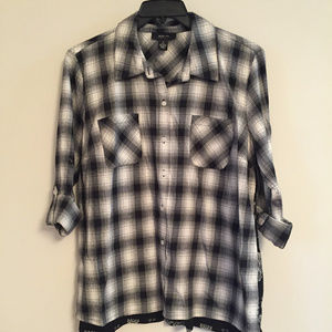 Style&co Black Flannel/Paisley Shirt in Women